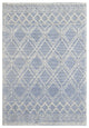 9"x13" Blue Ivory Tribal Geometric Pattern Area Rug