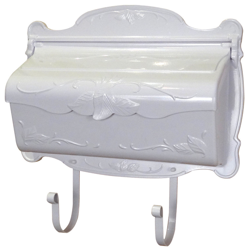 Floral Horizontal Mailbox, White