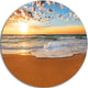 Incredible Seashore Under Cloudy Sky, Seashore Round Wall Art, 23"