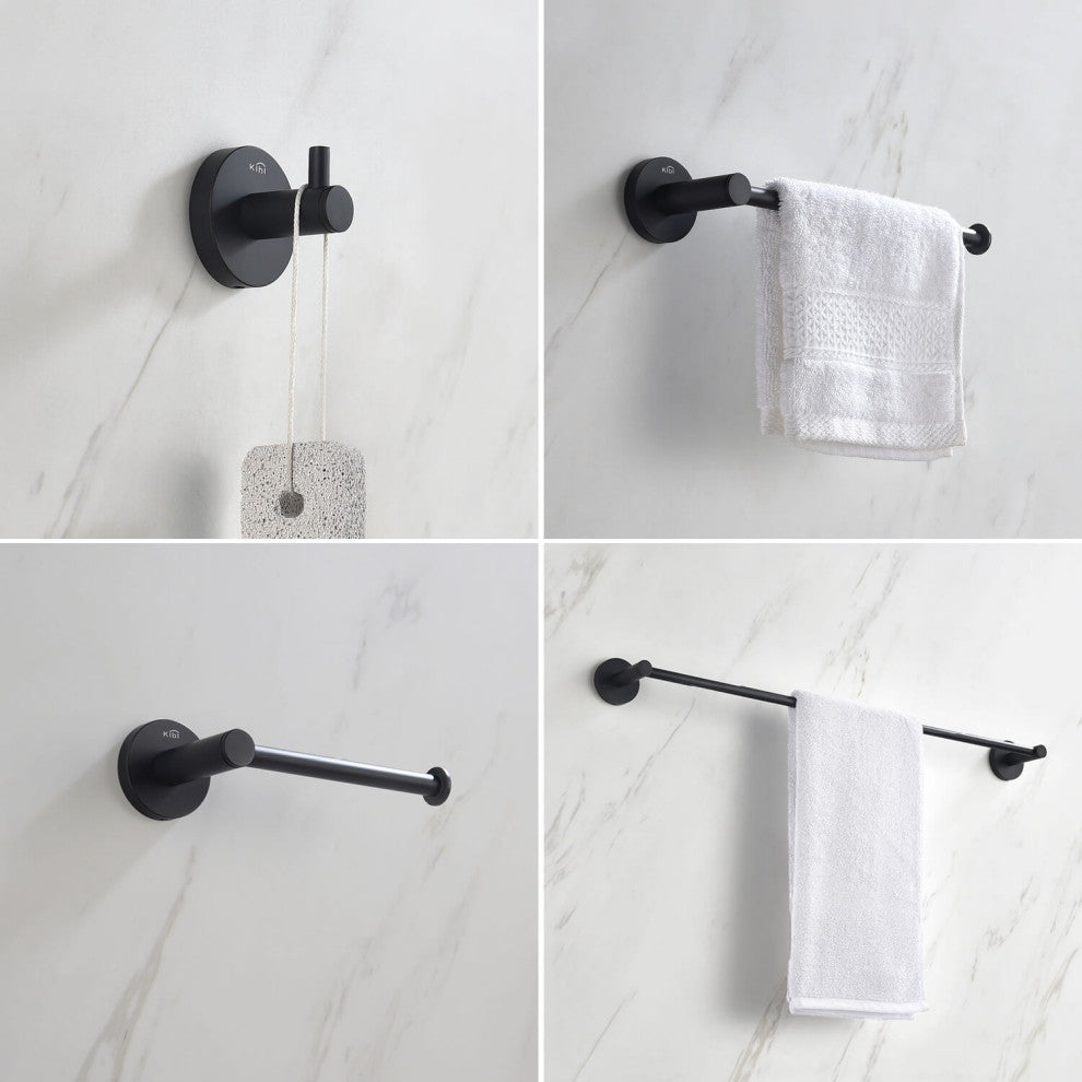 Circular 4 Piece Hardware Set, Matte Black