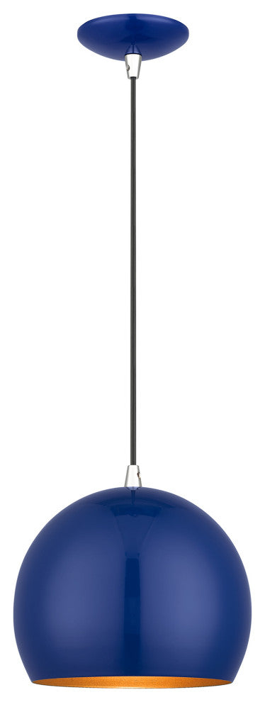 Piedmont 1-Light Shiny Cobalt Blue Globe Pendant