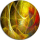 Bright Yellow Stormy Sky, Abstract Digital Art Round Wall Art, 11"