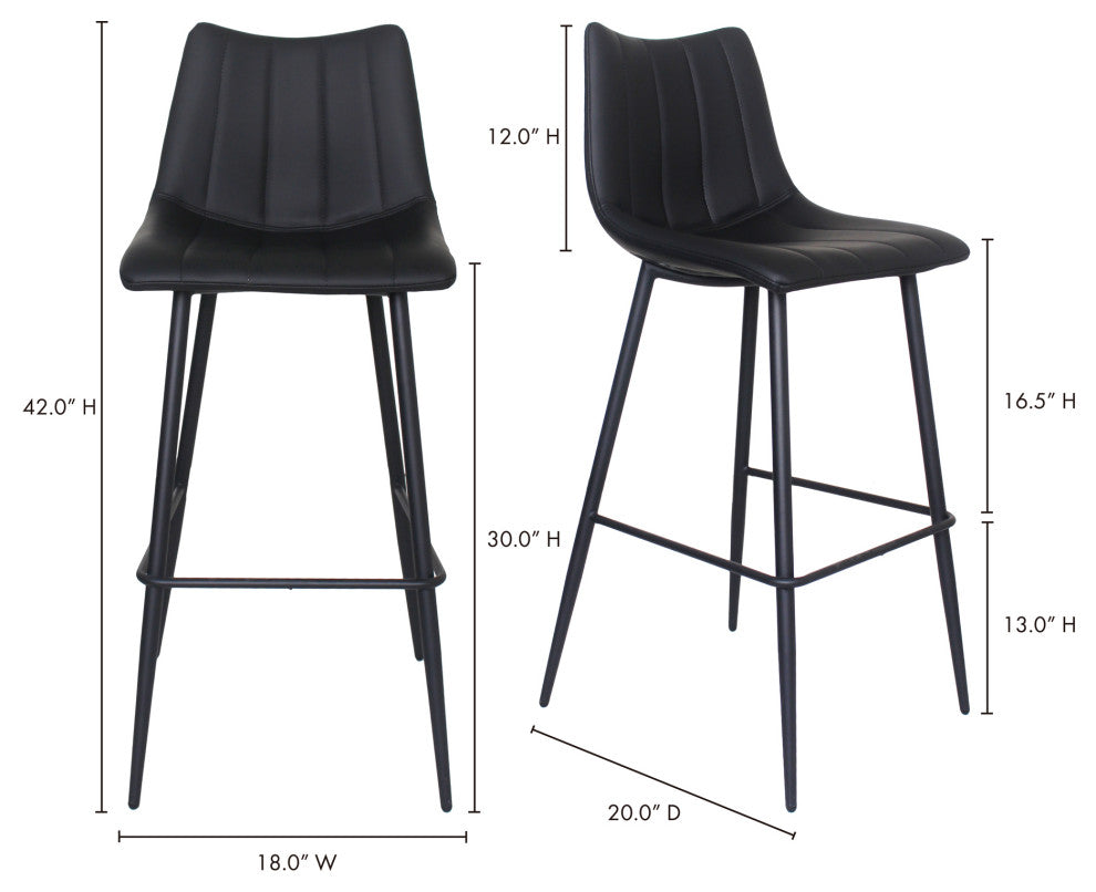 Contemporary Alibi Barstool Matte Black - M2 - Black