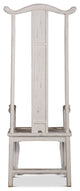 Chinese Ming Style Tall Arm Chair, Distressed White