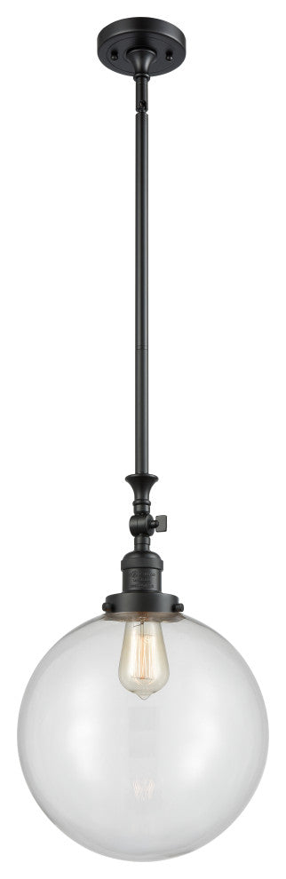 Beacon Mini Pendant, Matte Black, Clear
