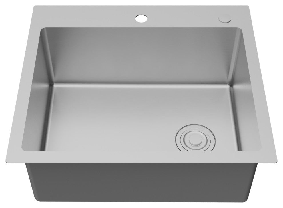 Karran Fusion Top Mount 25-in x 22-in Stainless Steel Single Bowl Kitchen Sink