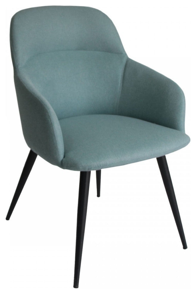 Teal and Black Linen Ergo Modern Dining Chair