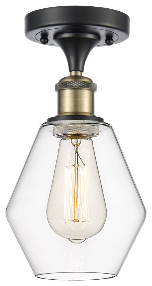 Innovations 516-1C-BAB-G652-6-LED 1-Light Semi-Flush Mount, Black Antique Brass