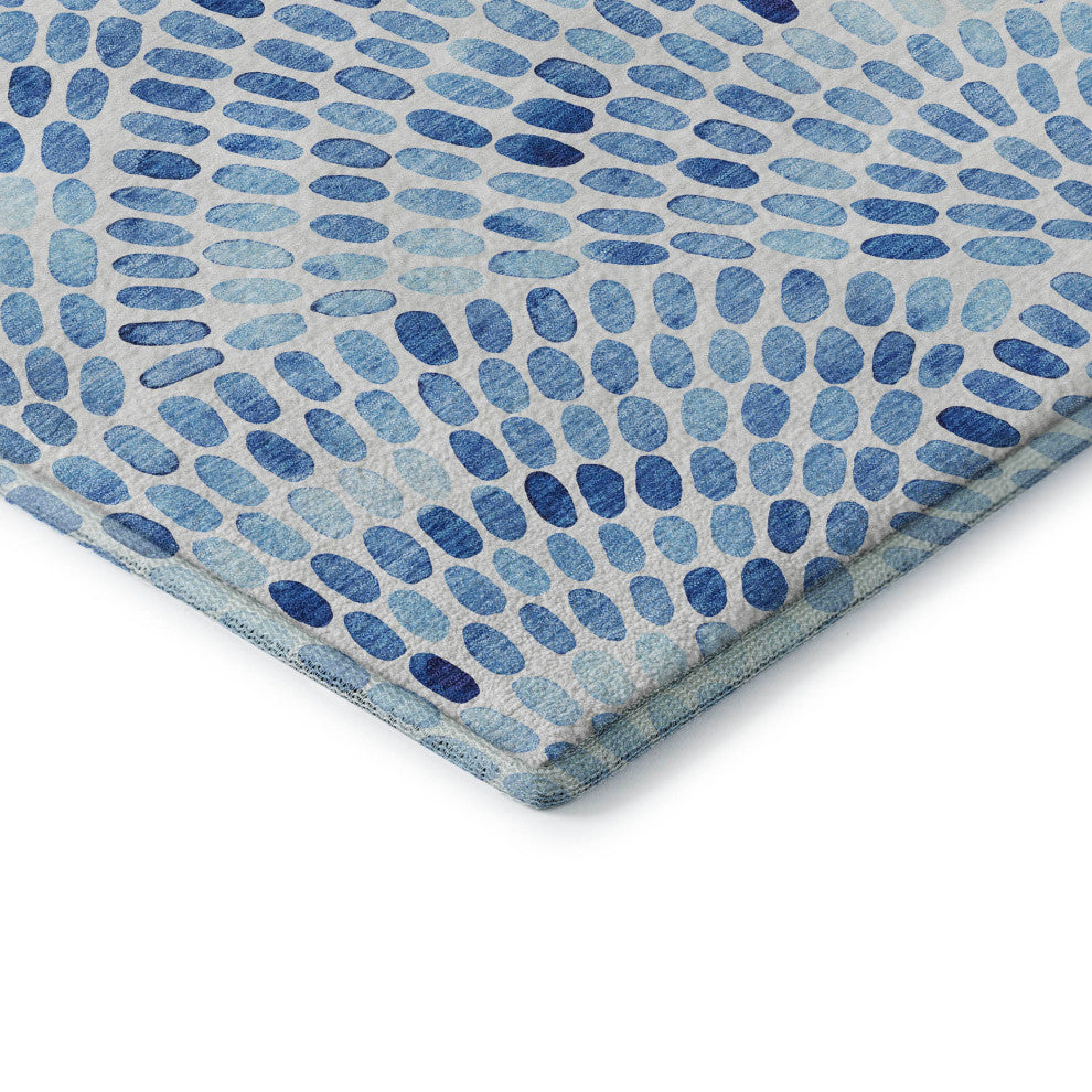 Addison Premium Washable Mayfield AMF186 Blue 2'3" x 7'6" Runner Rug