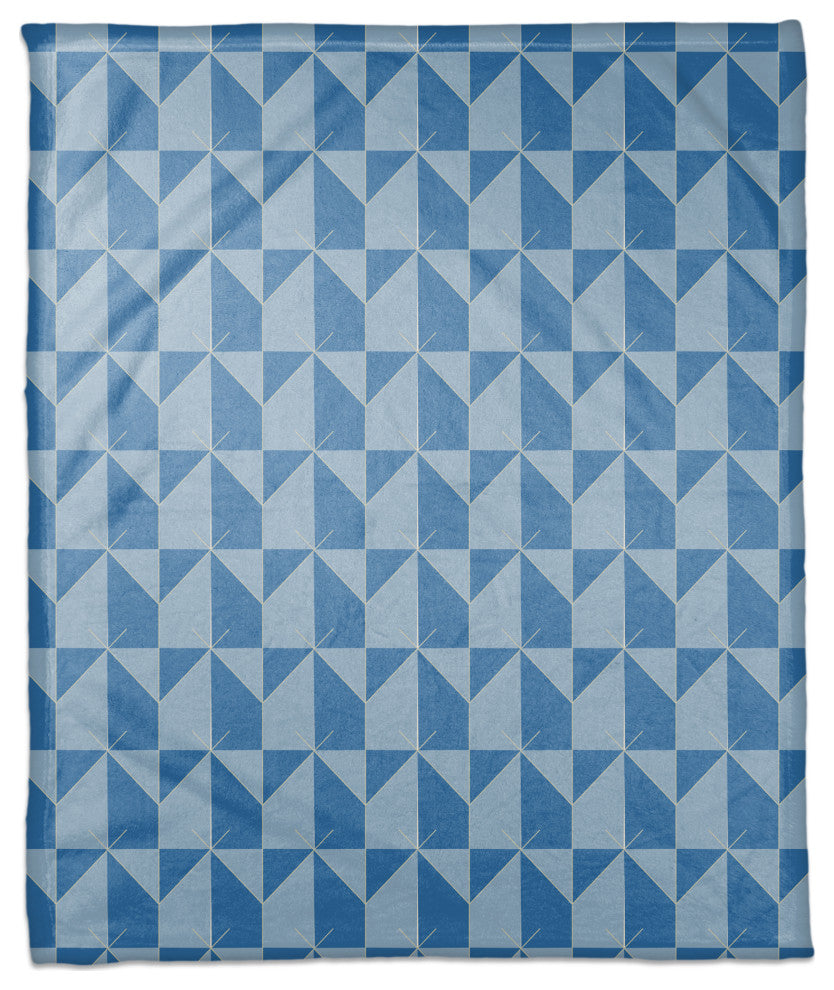 House Pattern Blue 3 50x60 Coral Fleece Blanket