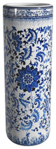 24" Floral Blue and White Porcelain Umbrella Stand