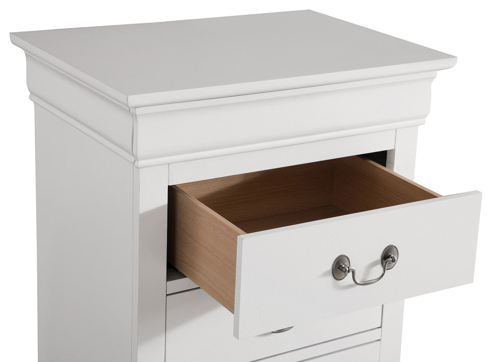 Louis Phillipe White 7 Drawer Chest of Drawers (22 in L. X 16 in W. X 51 in H.)