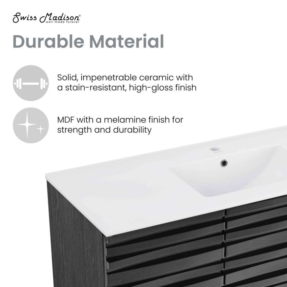 Cascade 48" Bathroom Vanity, Black