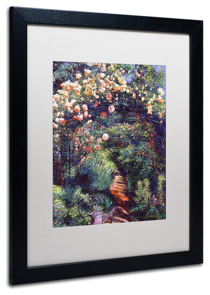 David Lloyd Glover 'Rose Arbor Pathway' Art, Black Frame, 16"x20", White Matte