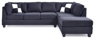 Solana Micro Suede Sectional, Black Micro Suede
