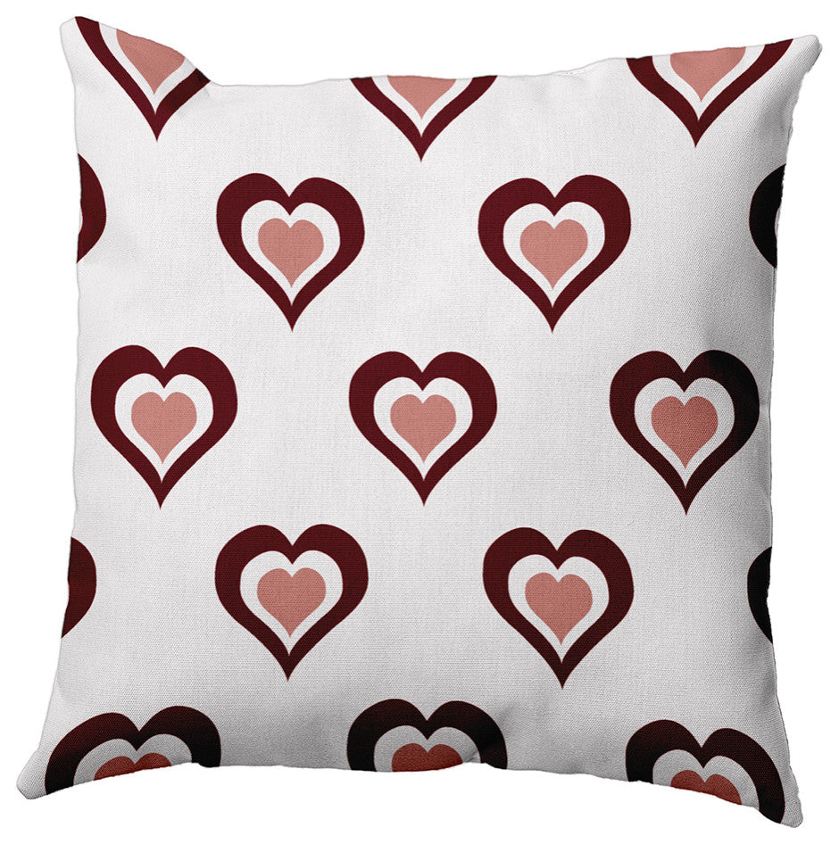 Burnin' Love Decorative Throw Pillow, Burgandy, 16"x16"