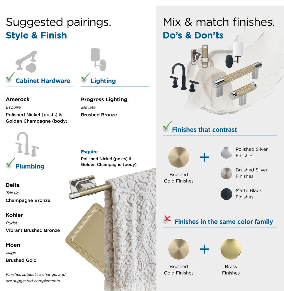 Amerock Esquire Contemporary Single Post Toilet Paper Holder, Polished Nickel/Go