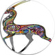 Colorful Antelope, Animal Digital Art Large Disc Metal Wall Art, 23"