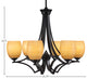 Chandeliers, 5" Cayenne Linen Glass