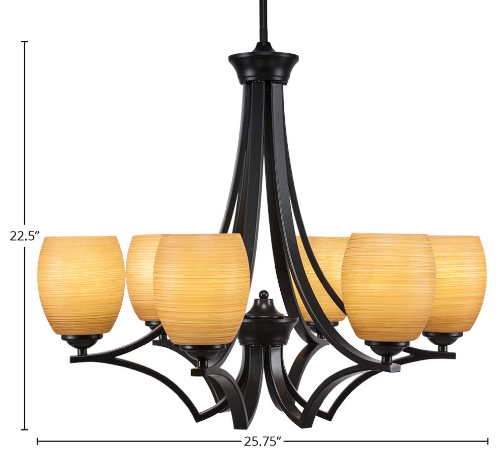 Chandeliers, 5" Cayenne Linen Glass