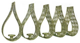 Metal Candle Holder In An Array, With 5 Holders, Beige
