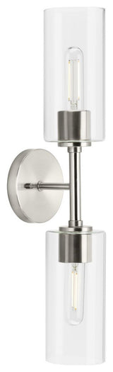 Cofield Collection 2-Light Brushed Nickel Transitional Wall Sconce Vanity Light