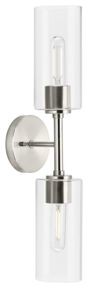 Cofield Collection 2-Light Brushed Nickel Transitional Wall Sconce Vanity Light
