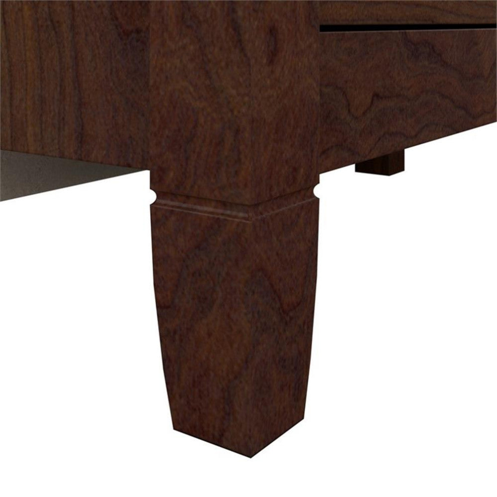 Bush Furniture Key West Secretary Desk with Keyboard Tray & Cabinet in Cherry