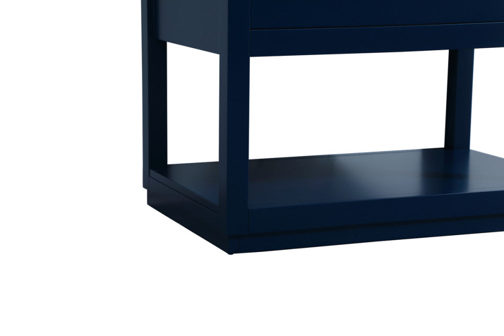30" Single Bathroom Vanity, Blue, With Backsplash