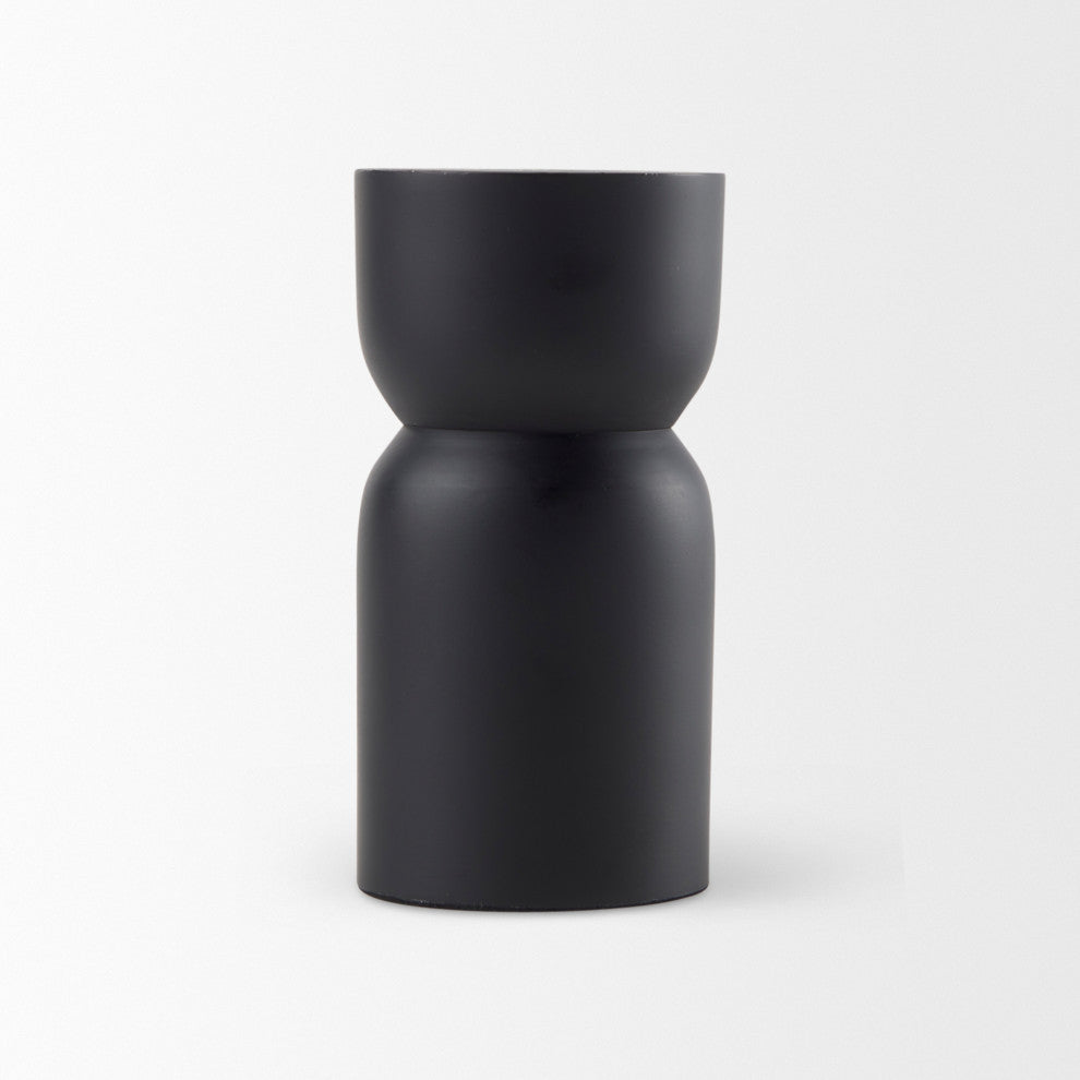 Malta Small Black Metal Candle Holder