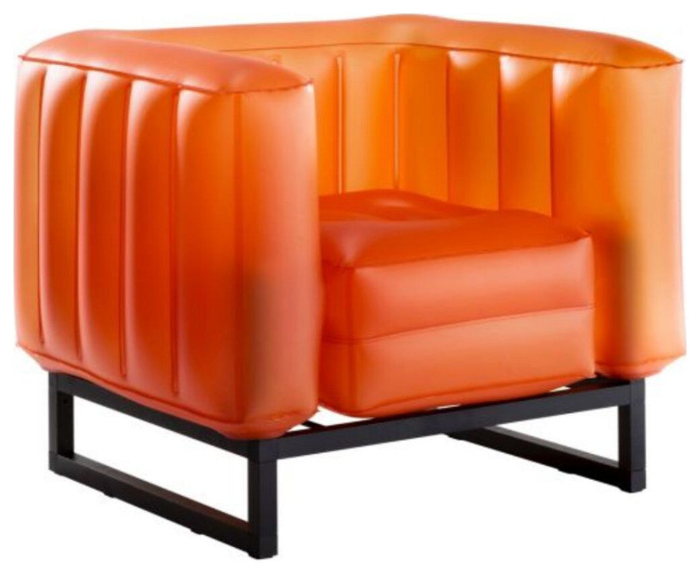 Mojow Eko Yomi Armchair Wood Frame Mattress Translucent with Lighting, Orange