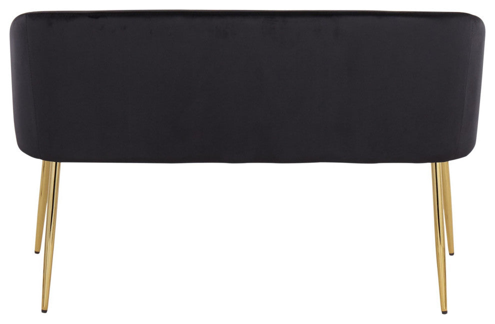 Fran Bench, Gold Steel, Black Velvet