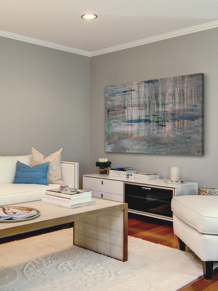 "Marshy Reflection" Painting Print on Wrapped Canvas, 36"x24"