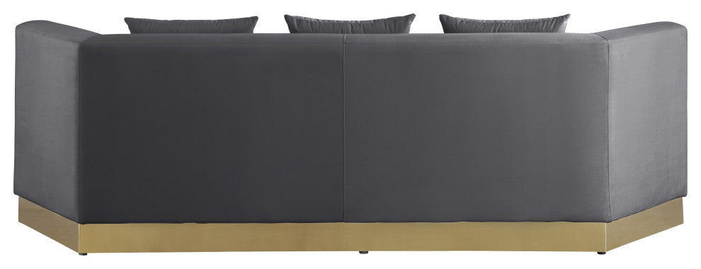 Marquis Velvet Upholstered Set, Gray, Sofa