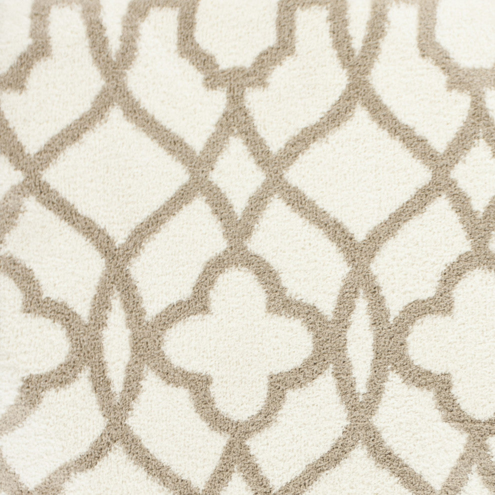 HomeRoots 7 x 10 Microfiber Ivory or Beige Area Rug