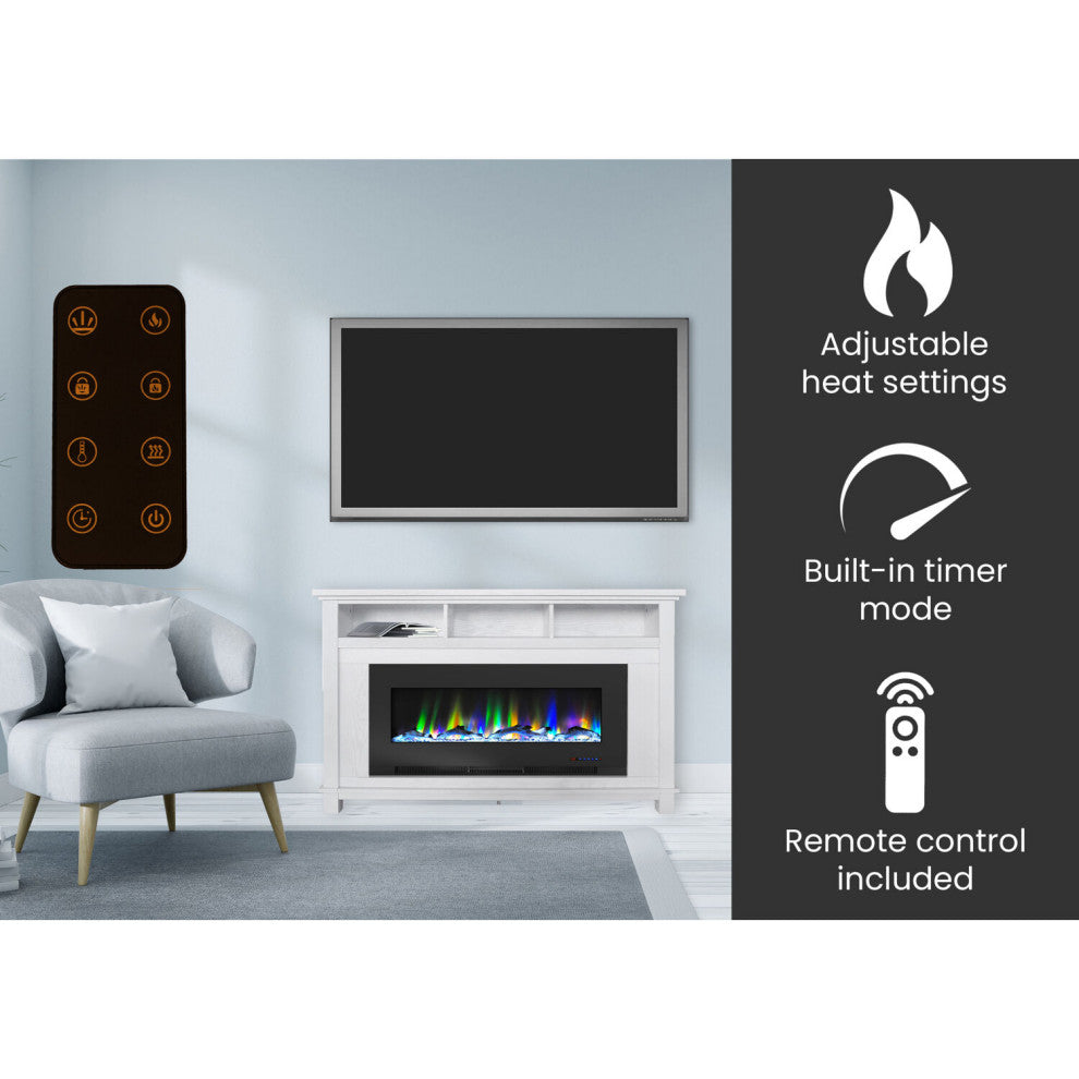 Winchester Electric Fireplace TV Stand and Color-Changing LED Heater Insert