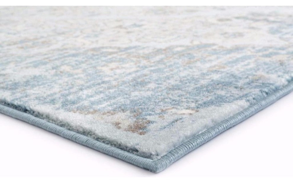 Persian Rugs Distressed Vintage Antique Area Rug, Blue, 6'5"x9'2"