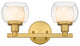 Innovations 330-2W-SG-CLW-LED Cairo 2 Light 15" Vanity Light, Satin Gold