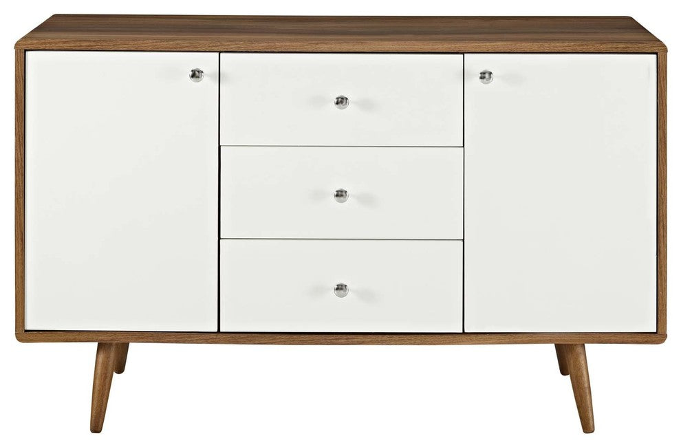 Modway Transmit Sideboard, Walnut White