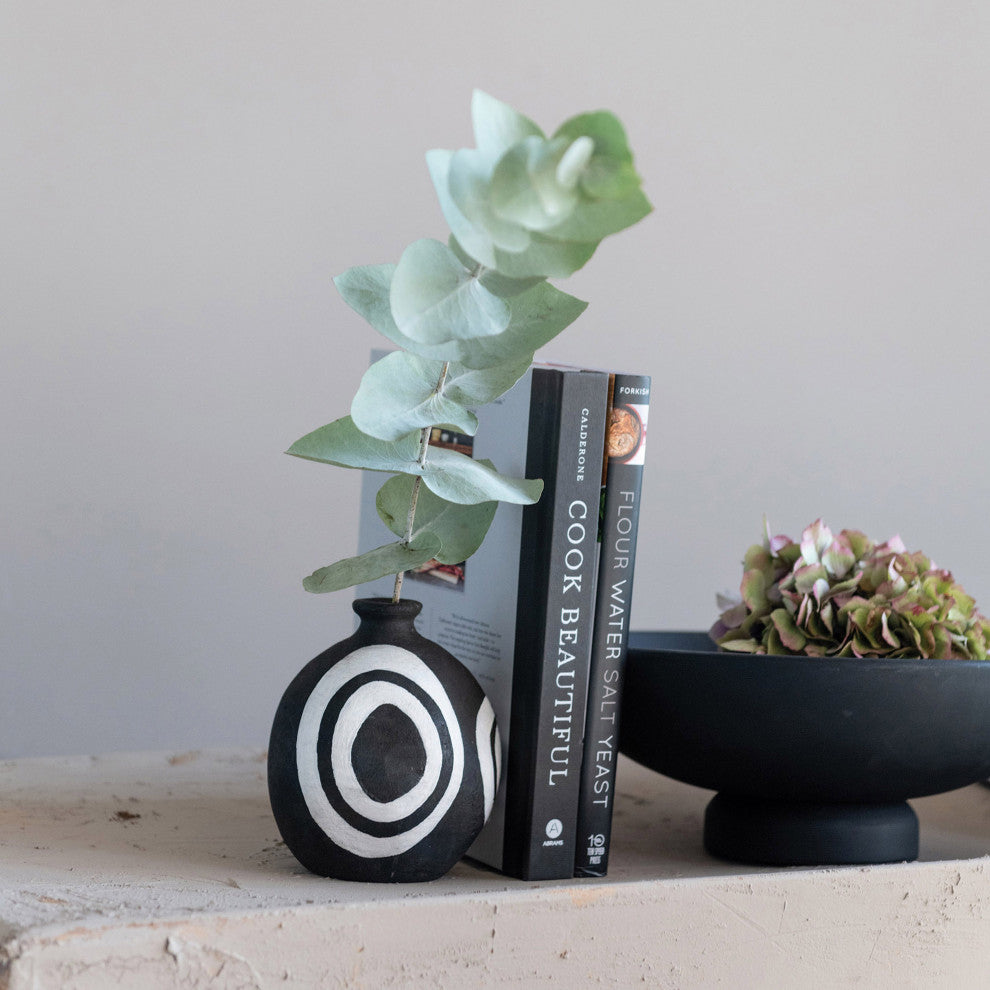 Mango Wood Footed Bowl, Black