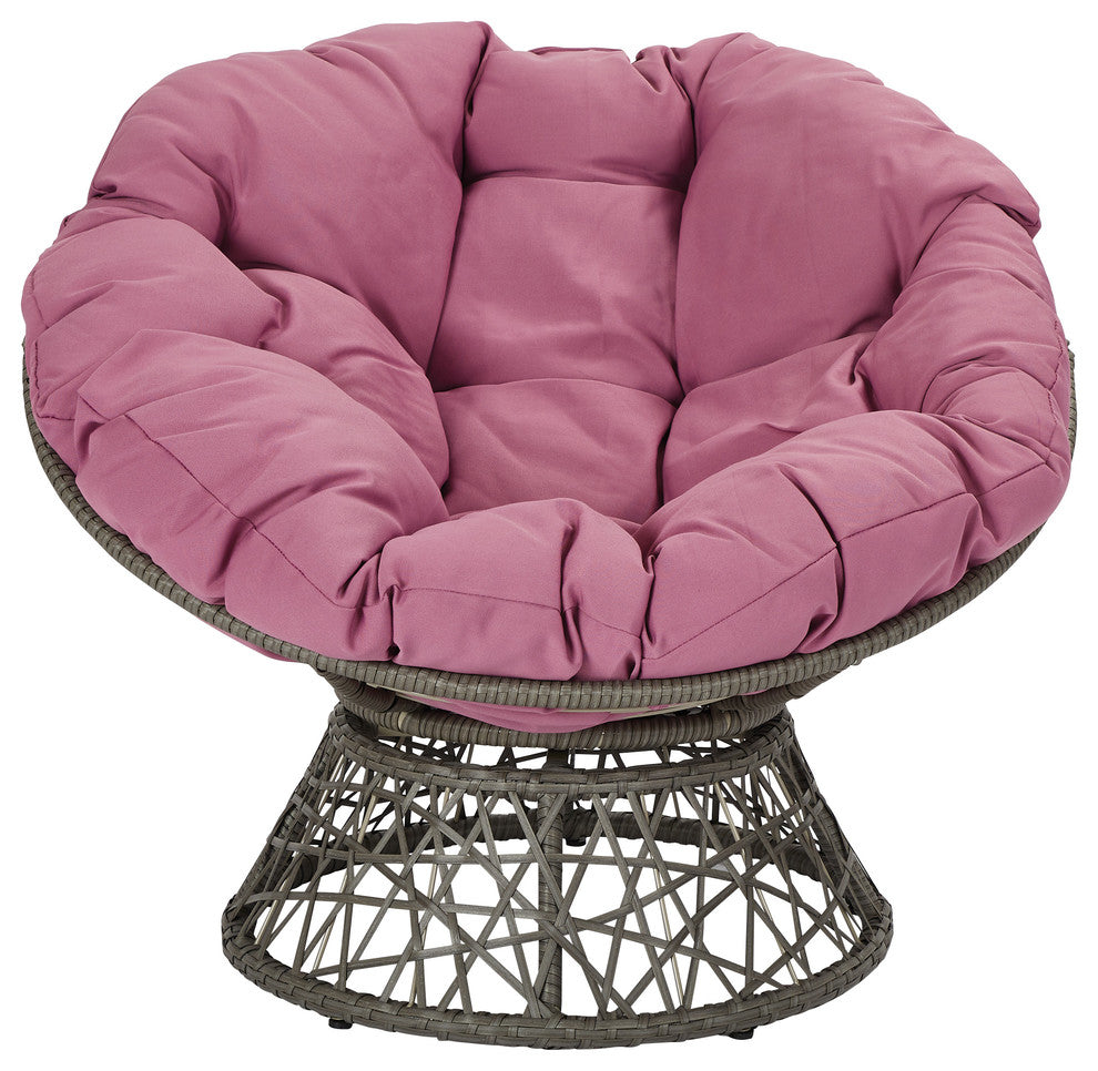 Papasan Chair, Purple/Gray