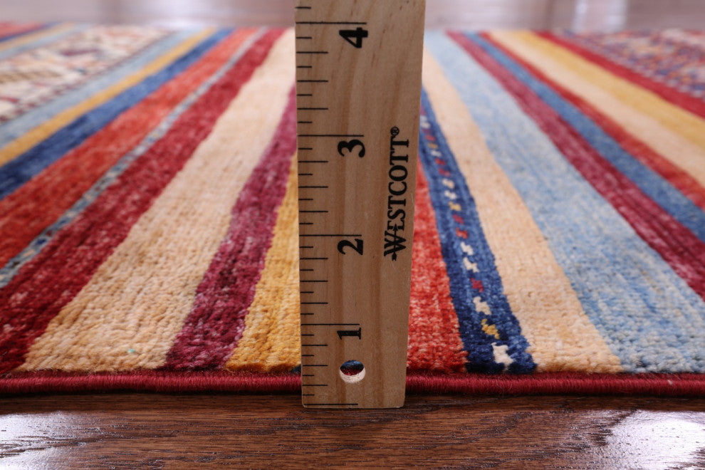 2' 7" X 8' 1" Runner Handmade Super Kazak Khorjin Rug Q5396