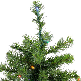 2' Pre-Lit Medium Canadian Pine Artificial Christmas Tree, Multicolor Lights