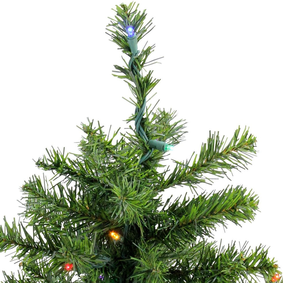 2' Pre-Lit Medium Canadian Pine Artificial Christmas Tree, Multicolor Lights