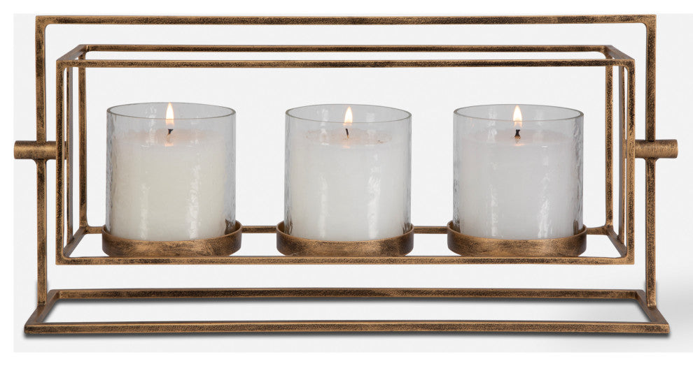 Uttermost Wenman Gold Triple Candleholder