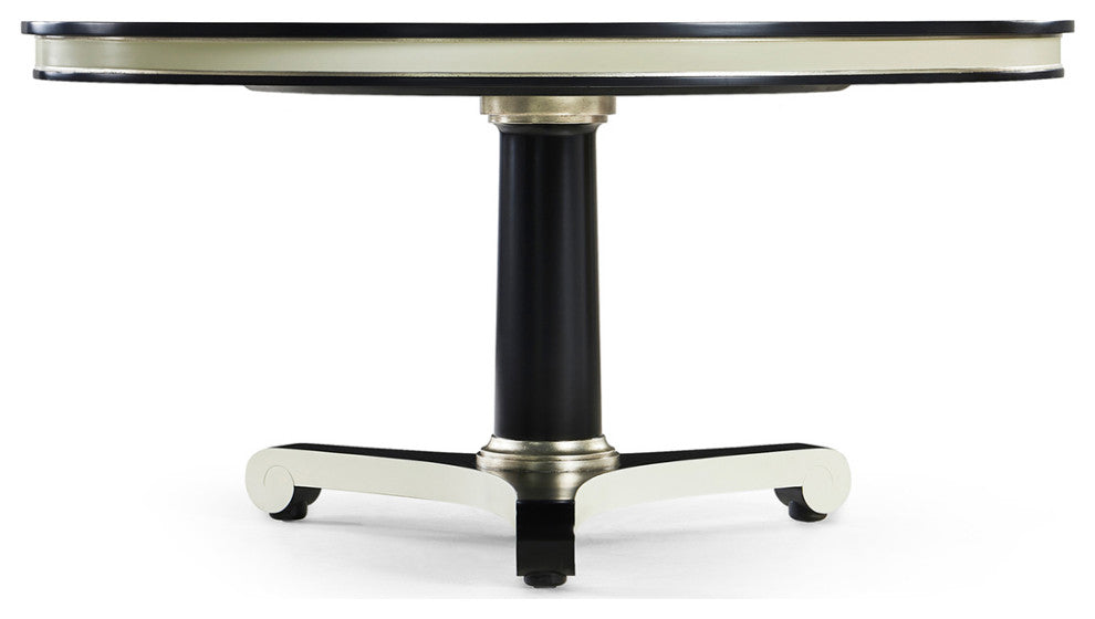 Classic Black and White Dining Table 60"
