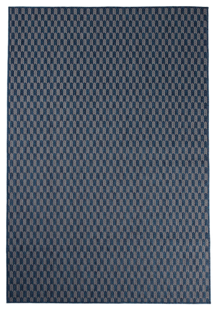 Outdoor Collection Geometric Rug - Bohemian Rug, Midnight Blue, 5'3"x7'6"