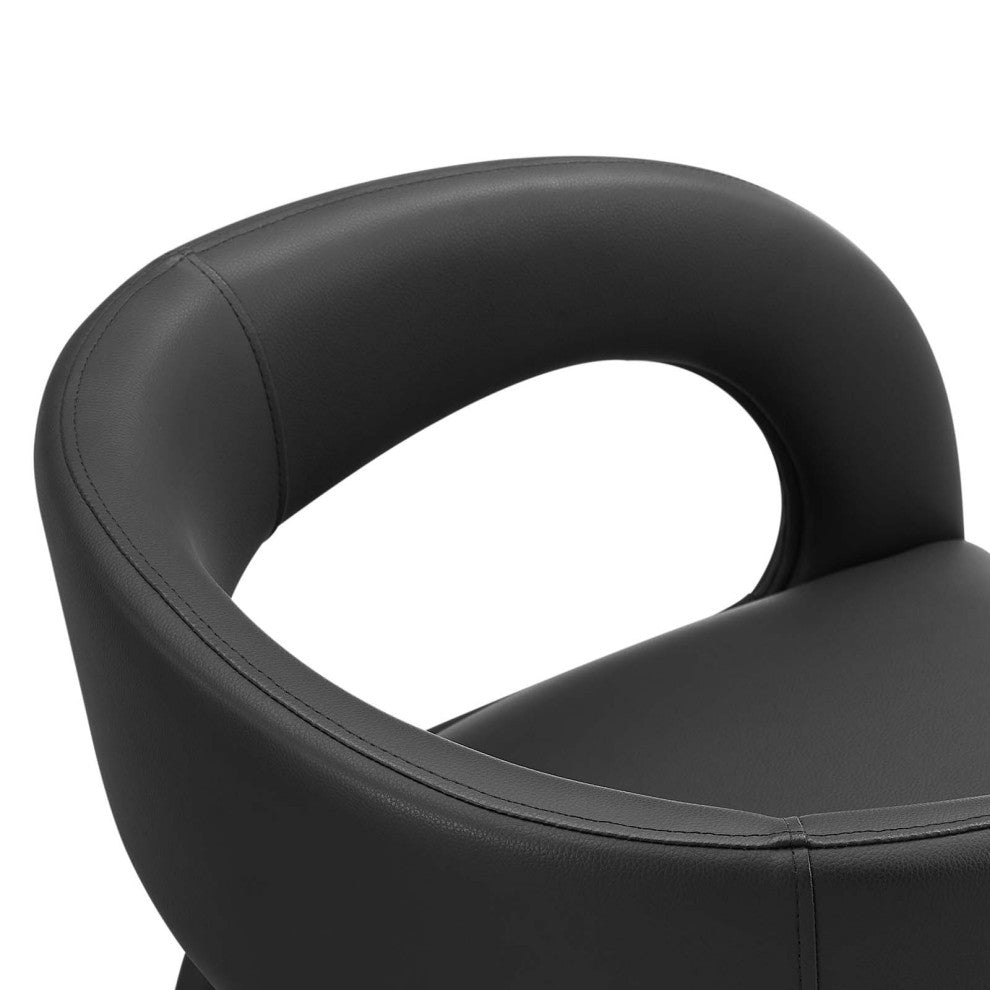 Pinnacle Vegan Leather Dining Chair Set of 2, Black