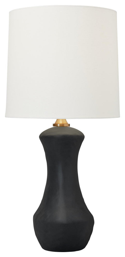 Bone Table Lamp, Rough Black Ceramic