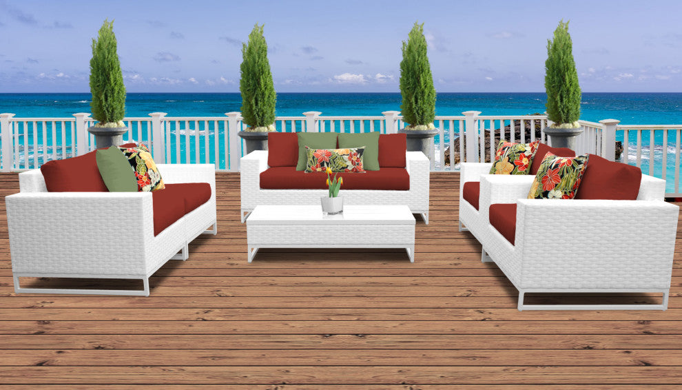 Miami 7 Piece Outdoor Wicker Patio Furniture Set 07c